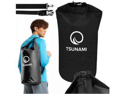 Voděodolný pytlík 30 litrů TSUNAMI – černý