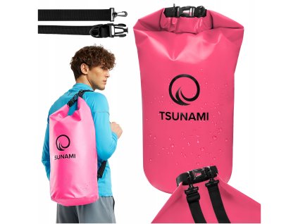Voděodolný pytlík 30 litrů TSUNAMI – růžový