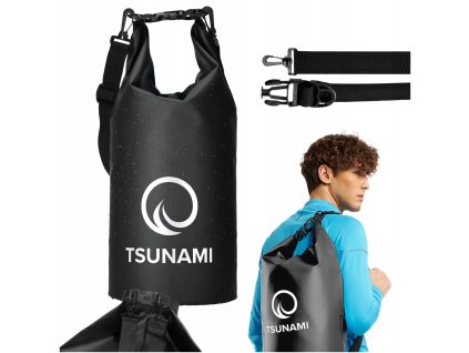 Voděodolný pytlík 10 litrů TSUNAMI – černý