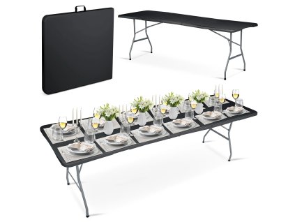 Skládací cateringový stůl 244 cm – černý