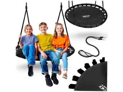 Dětská zahradní houpačka ČAPÍ HNÍZDO SWINGO 110 cm 150 kg – černá