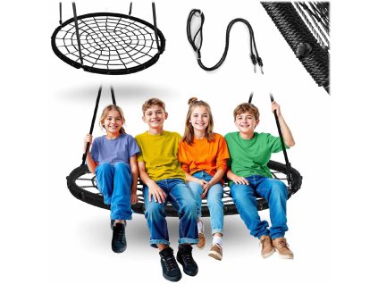 Závěsná houpačka BOCIANÍ HNÍZDO 120 cm – černá