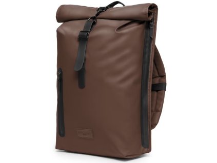 Městský voděodolný batoh Roll-Top s kapsou na notebook – Hnědý