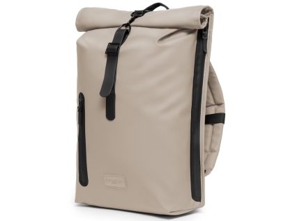 Městský voděodolný batoh Roll-Top s kapsou na notebook – Světle Béžový