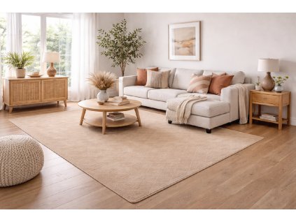 Kusový koberec RABBIT 3D - Béžový - imitace králičí kožešiny