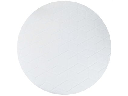 Kusový kulatý koberec RABBIT 3D - Bílý - imitace králičí kožešiny