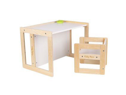 Dětský nábytkový set – přírodní/bílá