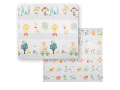 Oboustranná pěnová edukační podložka XPE 200×180 cm cirkus a zvířátka