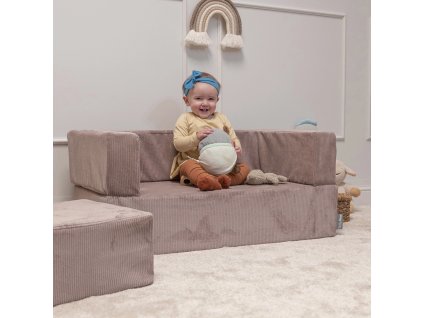 Modulární dětská pohovka KIDDIE – tmavě béžová