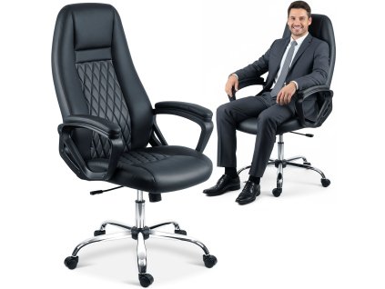 Kancelářská židle z ekokůže PRIME - černá