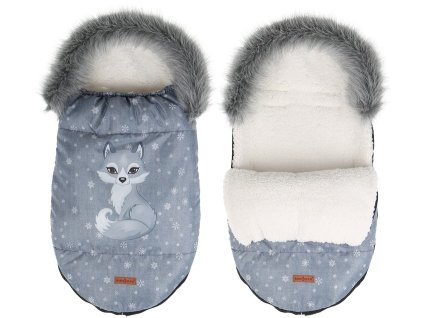 Exkluzivní fusak do kočárku s nášivkou HUSKY baránek malý vlk