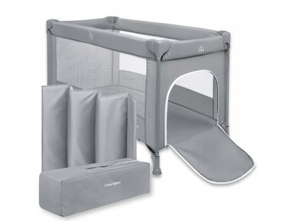 Cestovní postýlka HAPPY – šedá