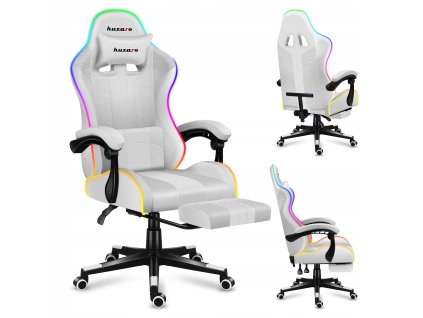 Herní křeslo CARBON ELITE RGB Mesh – bílé