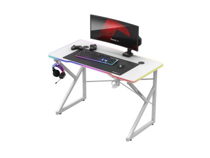 Herní stůl VELOX RGB 1.7 – bílý