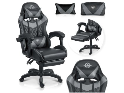 Herní židle SHADOW STRIKE – černo-šedá