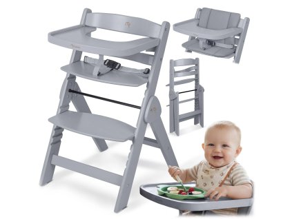 Dřevěná jídelní židlička MONTI – šedá