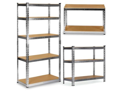 Kovový skladový regál 183 × 90 × 40 cm – stříbrný