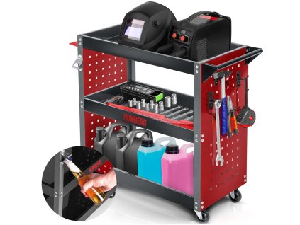 Dílenský vozík GARAGE PRO – černo-červený