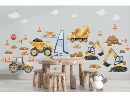 Samolepka na zeď – staveniště