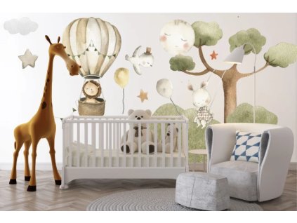 Samolepka na zeď - pastelový les