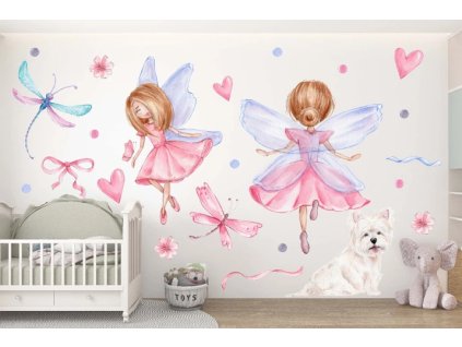Samolepka na zeď - tancující víly
