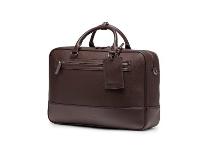 Elegantní taška na notebook 17" z ekologické kůže – hnědá