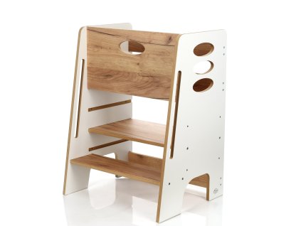 Dvojitý kuchyňský pomocník KITCHEN HELPER TRIPLE – bílý/dub přírodní