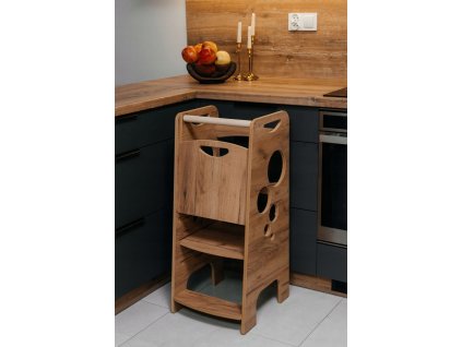 Montessori kuchyňský pomocník Kitchen Helper BUBBLE STEP – dub přírodní