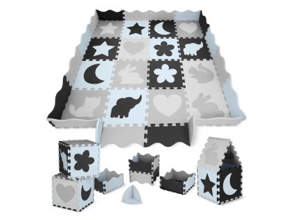 Edukační podložka PUZZLE 150 × 150 cm – modrá