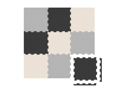 Edukační pěnová podložka pro děti PUZZLE 119 × 119 cm – šedá