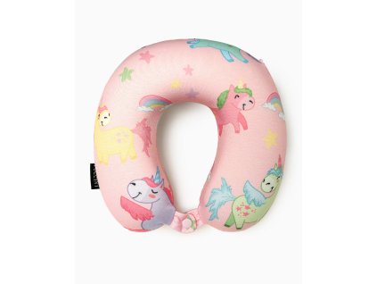 Cestovní polštářek pro děti – růžoví jednorožci