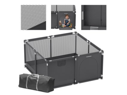 Dětská ohrádka EASY ENTRY PLUS 130 × 130 cm – grafitová