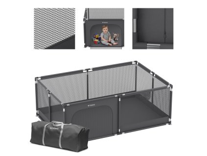 Dětská ohrádka EASY ENTRY PLUS 120 × 180 cm – grafitová