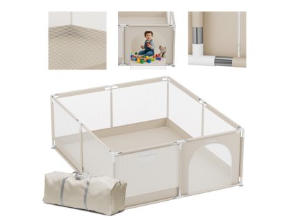 Dětská ohrádka EASY ENTRY PLUS 150 × 180 cm – béžová