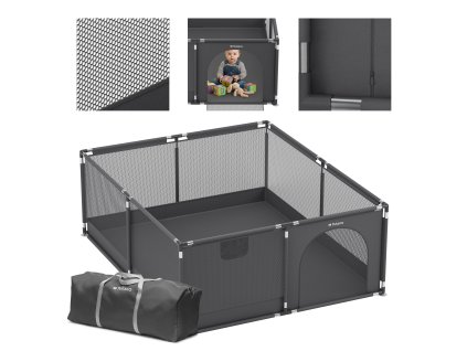 Dětská ohrádka EASY ENTRY PLUS 150 × 180 cm – grafitová