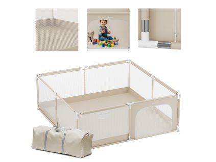 Dětská ohrádka EASY ENTRY PLUS 180 × 200 cm – béžová
