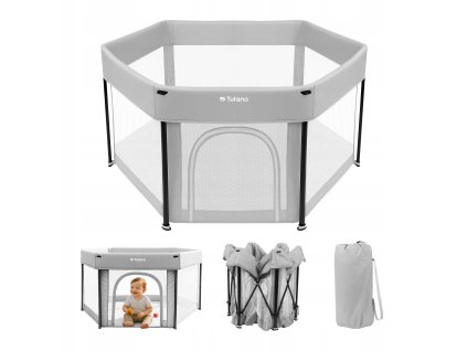 Dětská ohrádka skládací COZY NEST 125 x 125 cm – šedá