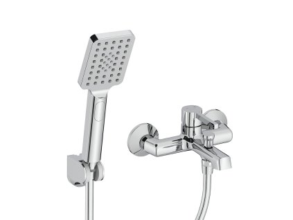 Nástěnná vanová baterie se sprchovým setem ALITA – chrom