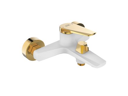 Nástěnná vanová baterie RUBIO bez sprchového setu – bílá / zlatá