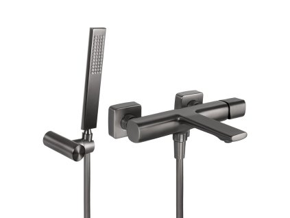 Nástěnná vanová baterie se sprchovým setem TORES – grafitová