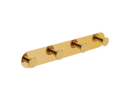 Držák na ručníky se čtyřmi háčky MIRI – zlatá