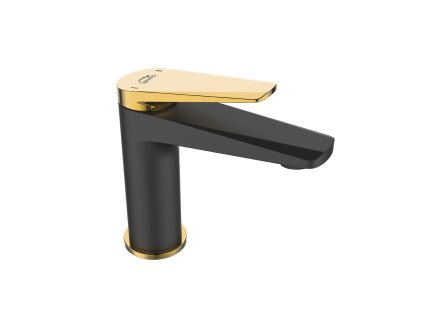 Stojánková umyvadlová baterie RUBIO s výpustí click-clack - černo / zlatá