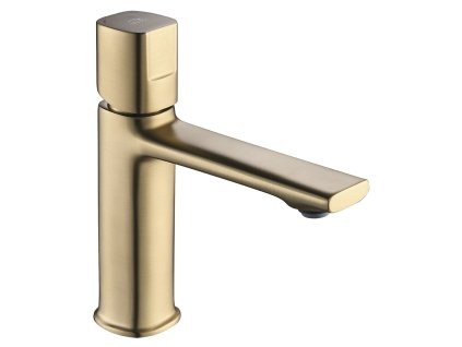 Stojánková umyvadlová baterie TORES s výpustí click-clack - kartáčované zlato