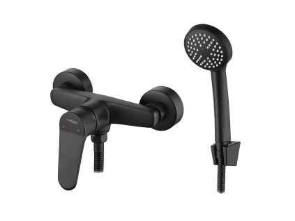 Nástěnná sprchová baterie se sprchovým setem ATEZ – černá