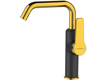 Stojánková umyvadlová baterie s výtokem L ALANIS - černo-zlatá