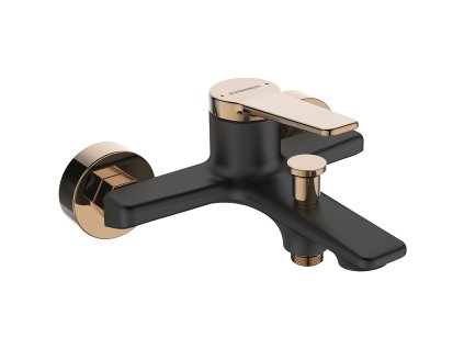 Nástěnná vanová baterie bez sprchového setu ALANIS - černo-růžově zlatá