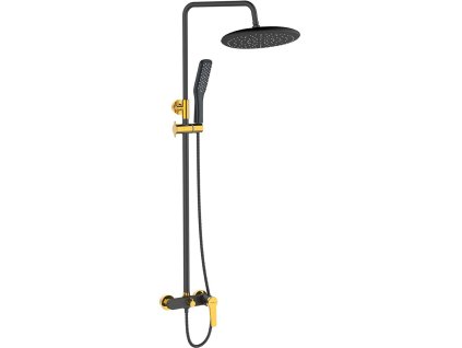 Sprchový sloup s baterií ALANIS - černo-zlatá