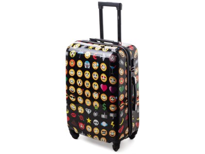 Střední cestovní kufr SMAJLÍKY - multicolor