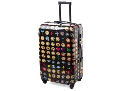 Velký cestovní kufr SMAJLÍKY - multicolor