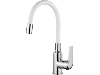 Stojánková dřezová baterie ELZA - bílá / chromová